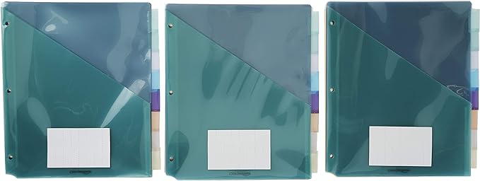 Amazon Basics Tab Dividers for 3 Ring Binder, Two Pocket, Letter Size, - Image 2