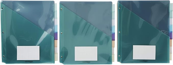 Amazon Basics Tab Dividers for 3 Ring Binder, Two Pocket, Letter Size, - Image 2