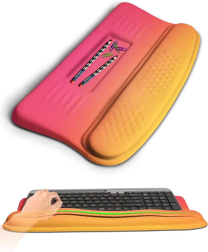 Ergonomic Wave Wrist Rest with Keyboard Stand, Cushioned Palm Rest, Comfortable by KUOSGM