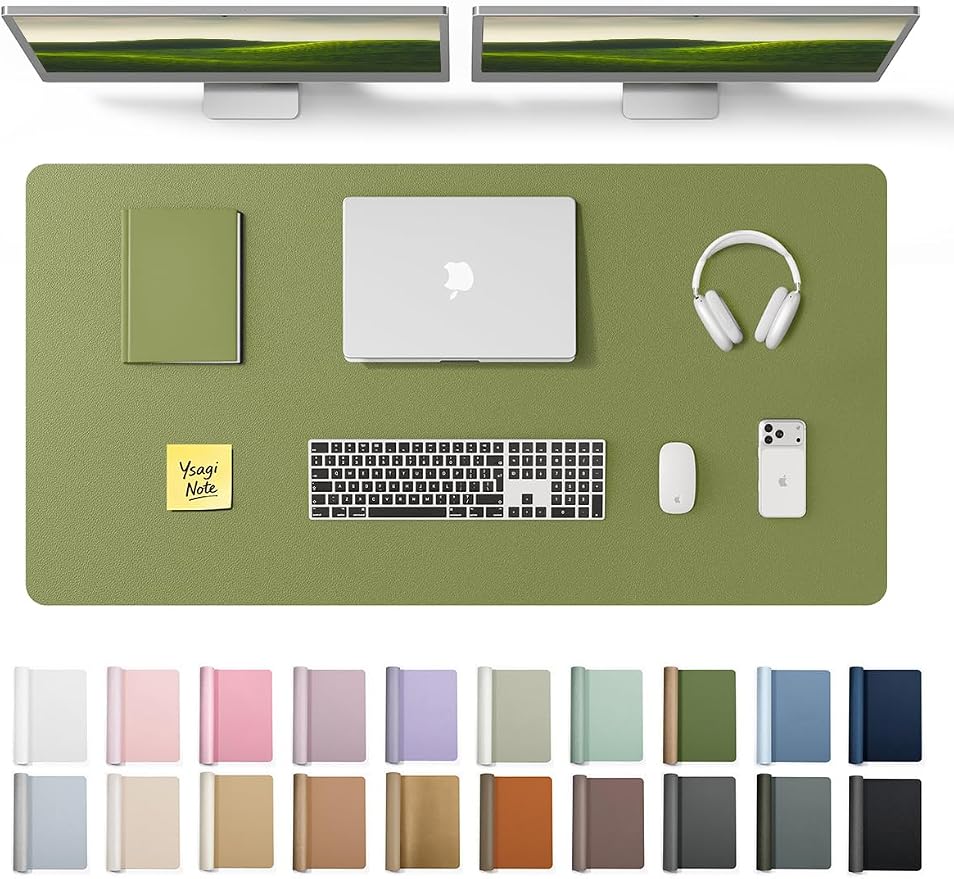 YSAGi Leather Desk Protector, Office Mat, Large Mouse Mat, Non-Slip PU Leather by YSAGi