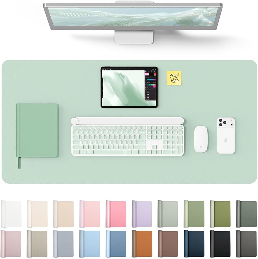 YSAGi Leather Desk Protector, Office Mat, Large Mouse Mat, Non-Slip PU Leather by YSAGi