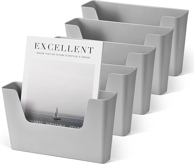 YOHOM Adhesive File Holder Plastic Document Folder Door No Drilling Mount Mail by Yohom