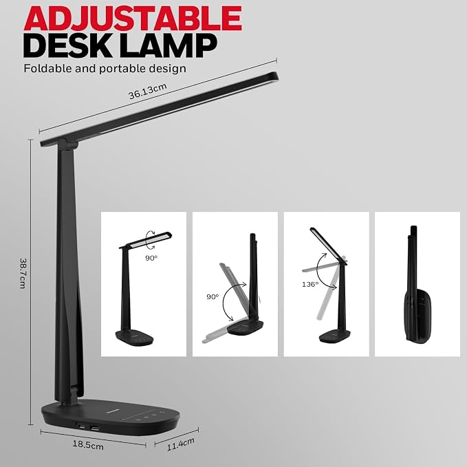 Honeywell HWT-H2 LED Desk Lamp for Home Office, CRI94 Full Spectrum Eye-Caring - Image 3