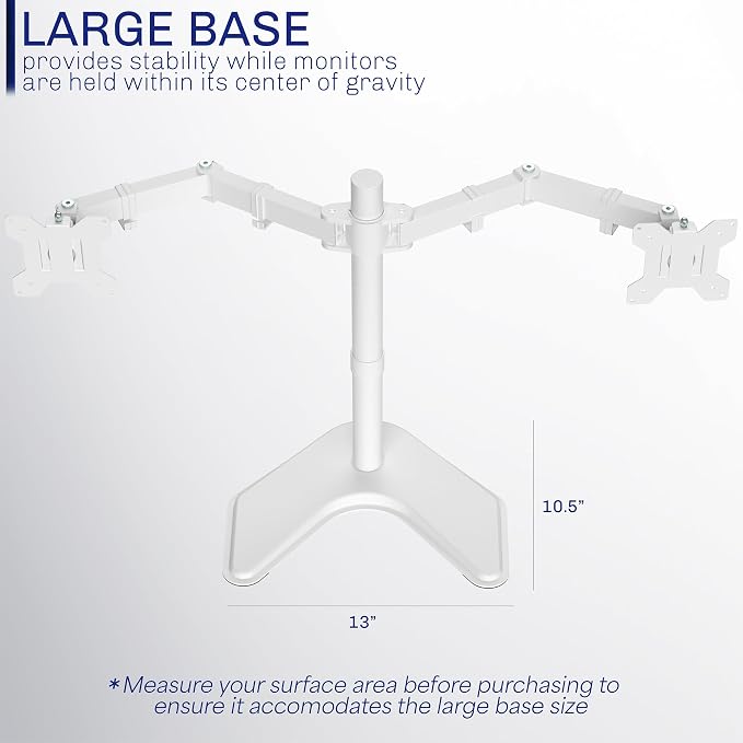 VIVO Dual LED LCD Monitor Free-Standing Desk Stand - Image 5