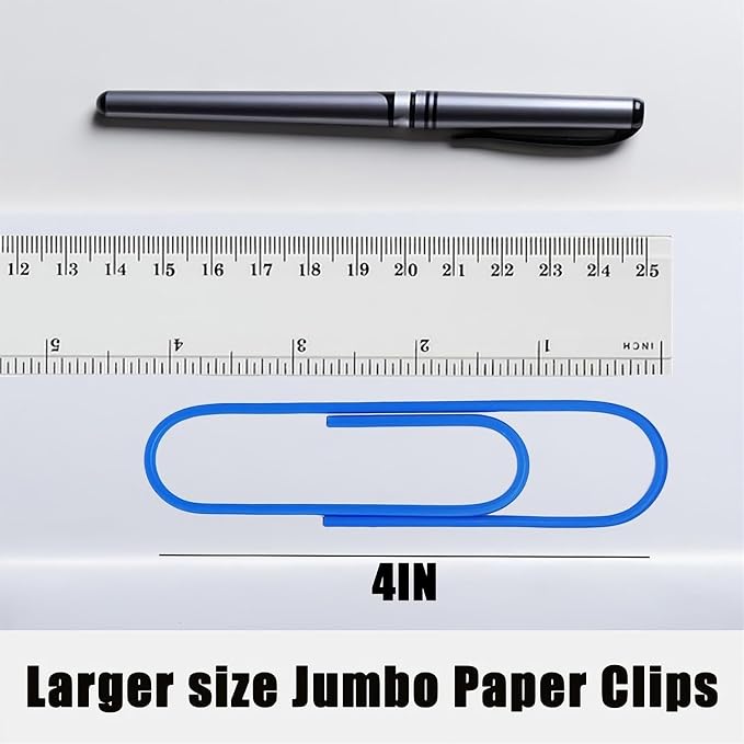 50 Pack 4 Inches Jumbo Paper Clips, Vinyl Coated Multicolored Extra Large Mega - Image 5