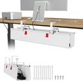 Univivi No Drill Under Desk Cable Management Tray, Clamp/Screw Mount Desk Cable by Univivi