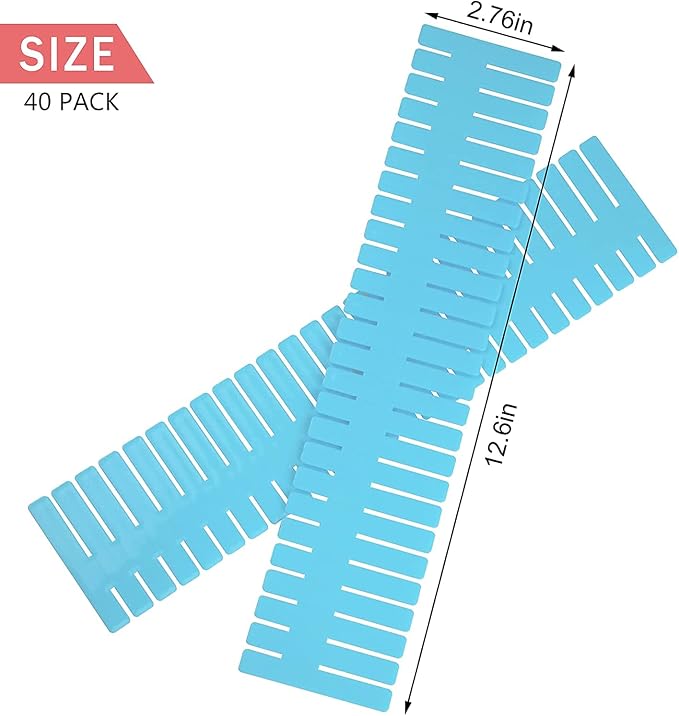 40Pcs Drawer Dividers, Adjustable Drawer Organizer - Image 2