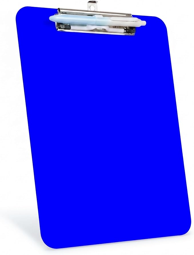 Blue Plastic Clipboard with Pen Holder, Nursing Clipboard Standard Letter A4 by TFDLCGzm