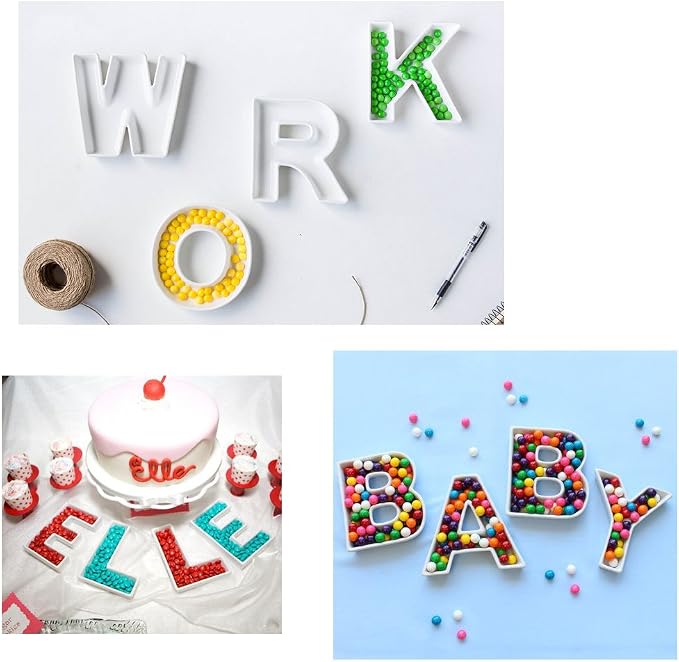 Coffeezone Small Candy Dishes in Ceramic Letter Shape - Image 7