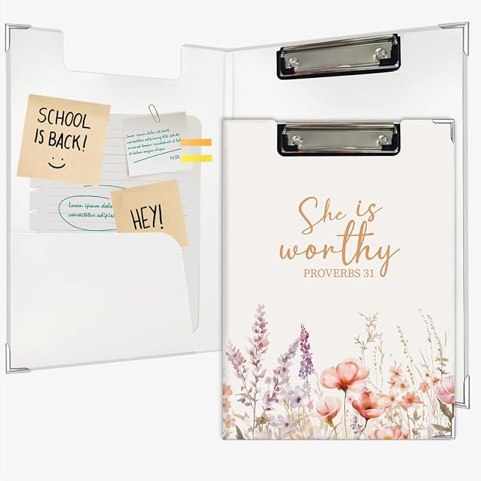Lacama Christian Clipboard for Women Girls, Wildflower Christian School Supplies by Lacama