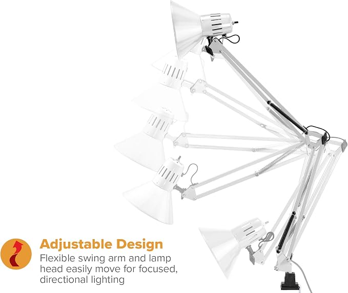 Bostitch Office VLF100-WHT Swing Arm Desk Lamp - Image 3
