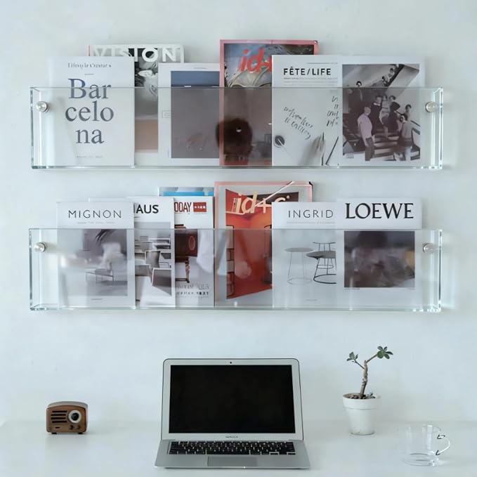 ROYALITA 2-Pack Acrylic Magazine Holder Brochure Holder, Fashion Hanging - Image 3