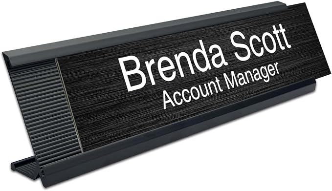 10 Pack 2" x 8" Aluminum Desk Name Plate Holder, Office Name Plate Holder - Image 3