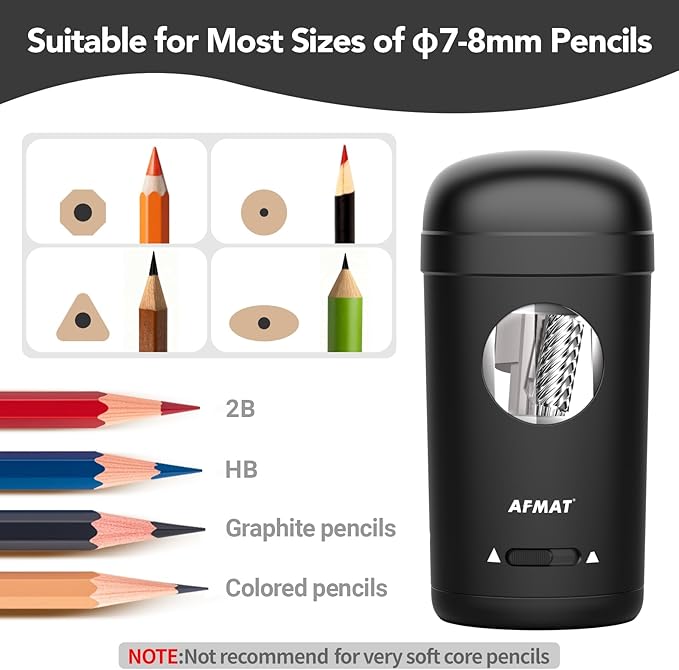 AFMAT Electric Pencil Sharpener, Fully Automatic Pencil Sharpener - Image 3
