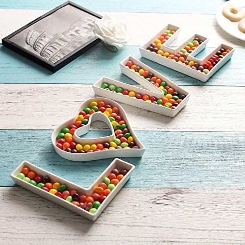 Coffeezone Small Party Candy Dishes Letter Shape Small Plates - Image 5