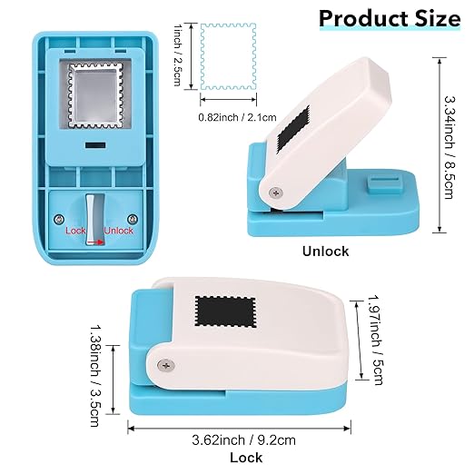 2 Pcs Paper Punch | Stamp Punch | Square Hole Punches | 1x0.8 inch Rectangular - Image 3
