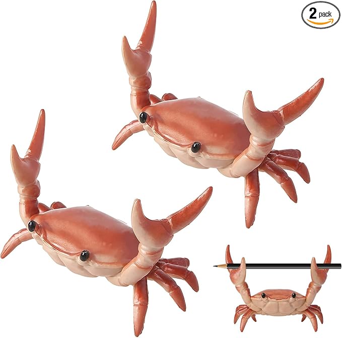 2 Pack Desk Crab Pen Holder, Creative Weightlifting Crab Pencil Stand Holder by Unknown