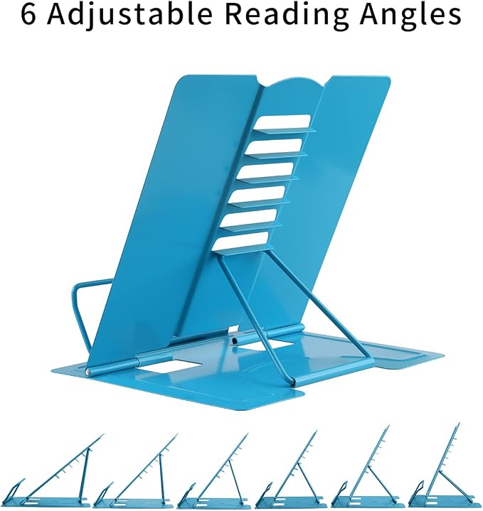 MSDADA Book Stand Metal Reading Rest Book Holder Adjustable Cookbook Documents - Image 3
