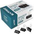 Binder Clips - 144 Small Binder Clips, 0.75 Inch Black Paper Clamps, File Clip by EXTRIC