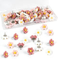 50Pcs Cute Flower Push Pins Decorative Floret Thumb Tacks | 3 pastel flower by Unknown
