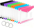 12 Pack Plastic Envelopes Binder Pocket 11 Holes Expandable Binder Folders by Surcotto