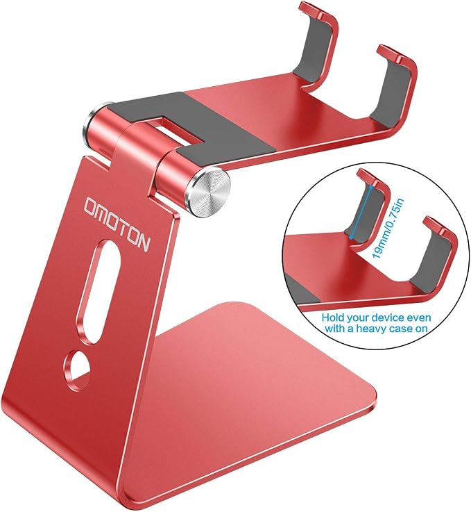 OMOTON Adjustable Cell Phone Stand, C2 Aluminum Desktop Phone Holder Dock - Image 2