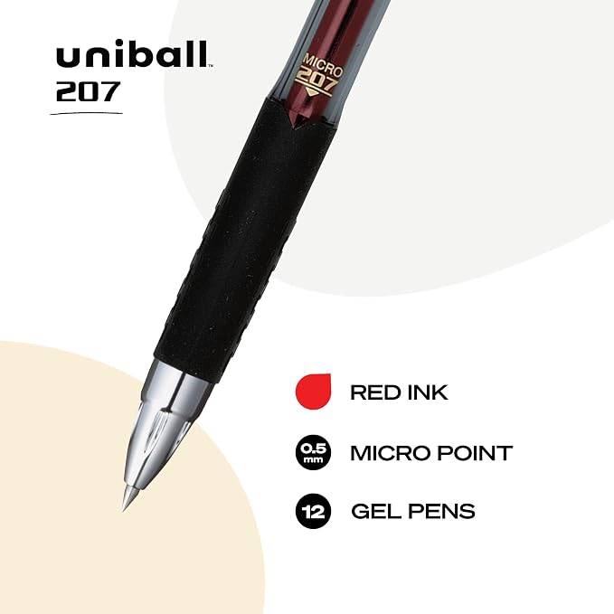 uniball 207 Retractable Gel Pens, Micro Point - Image 3