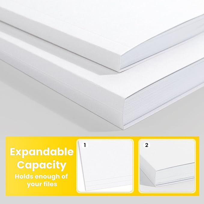 SUNEE File Folders Letter Size White, 100 Pack Manilla Folders 8.5 x 11 1/3-Cut - Image 5