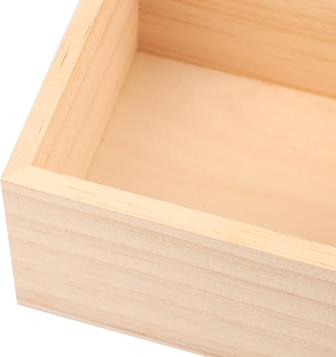 GNIEMCKIN 24 Pack 4 x 4 Inch Wooden Box, Unfinished Small Square Wooden Box - Image 3