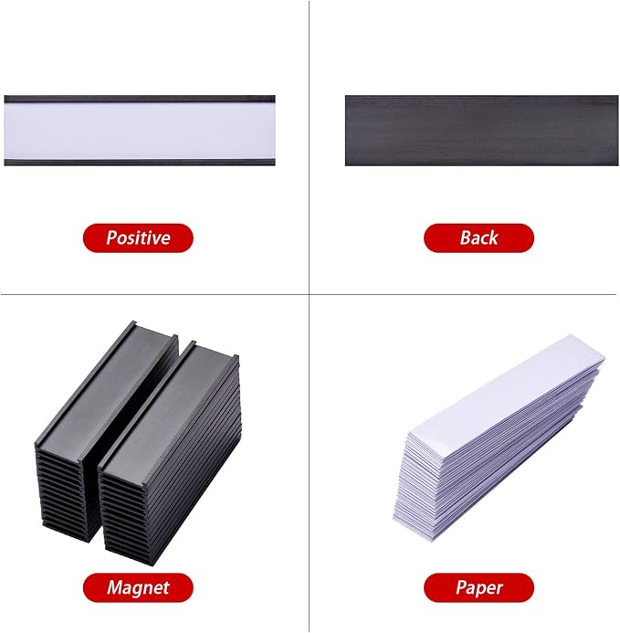 Magnetic Label Holders with Magnets, Data Card Holders with Clear Plastic - Image 5