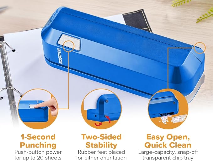 Bostitch Office Electric 3-Hole Punch, Dual Paper Loading, Heavy Duty, Jam-Free - Image 9