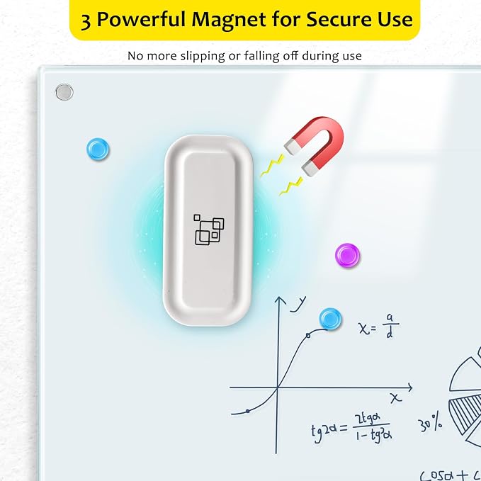 maxtek Magnetic Dry Erase Eraser, Glass Board Erasers, 4 Pack, Glass Board - Image 3