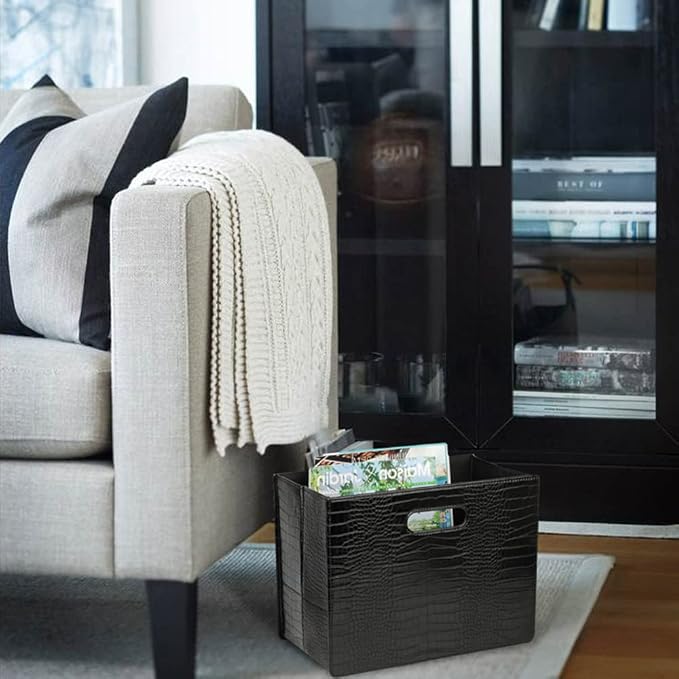 HofferRuffer Magazine Basket Holder, Foldable Magazine Rack, Document File - Image 3