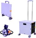 FELICON SELORSS Foldable Utility Cart Folding Portable Rolling Crate-Purple | by FELICON
