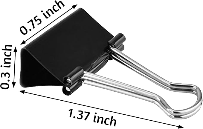 120 Pack Black Binder Clips 0.75 Inch, Small Paper Clamps, Office Clips - Image 2