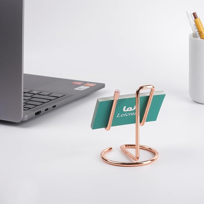 Business Card Holder for Desk, Cute Metal Card Organizers and Office Desk - Image 4