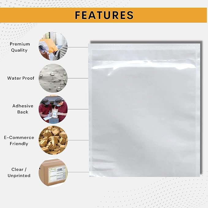 1000 Pack 6"x10" Shipping Label Sleeves – Clear Self-Adhesive Packing Slip - Image 5