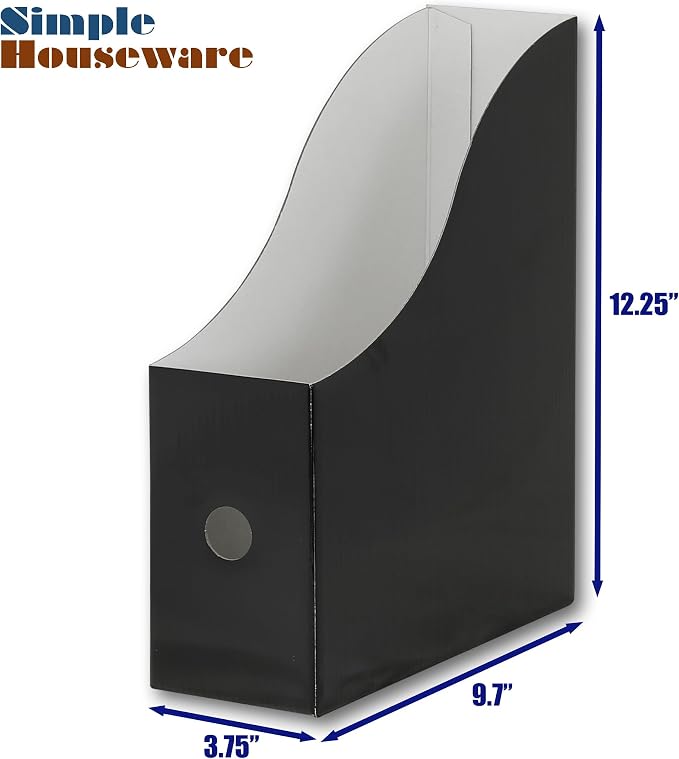 Simple Houseware 6-Pack Magazine File Holder Box, Foldable Cardboard Organizer - Image 6