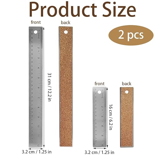 6-Inch and 12-Inch Stainless Steel Metal Ruler - Image 3