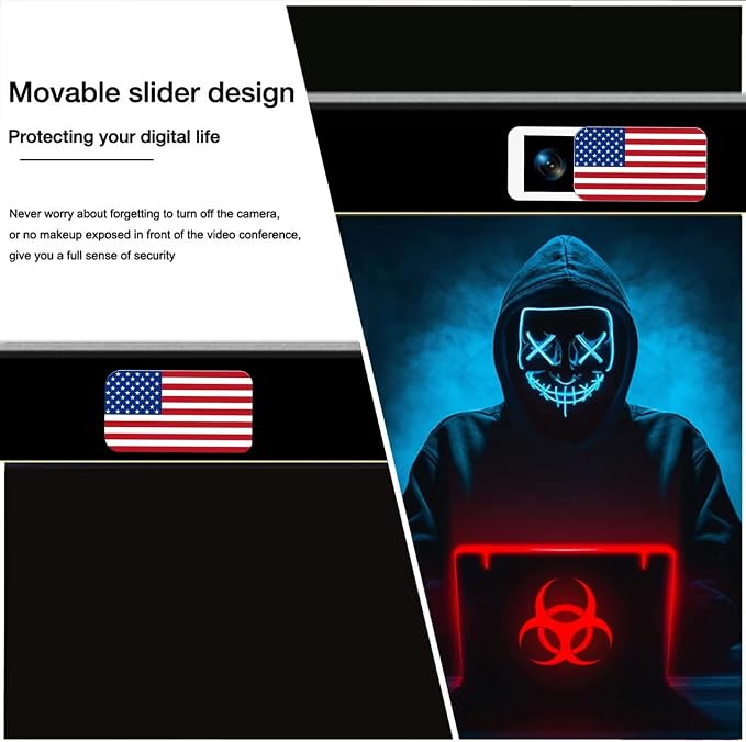 Laptop Camera Cover Slide, Webcam Cover Slide, Ultra-Thin, Nation Flag Pattern - Image 2