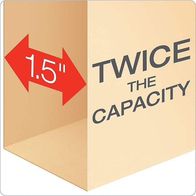 Pendaflex Double Stuff File Folders, Letter Size, 1/3 Cut - Image 2