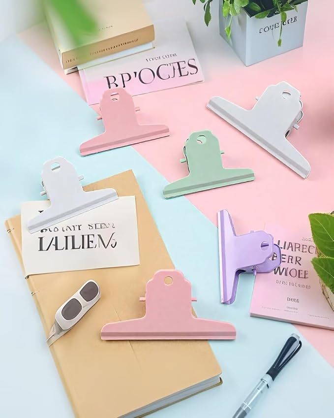 2PCS Extra Large Binder Clips Metal Bulldog Clips Large Paper Clamps Holder - Image 8