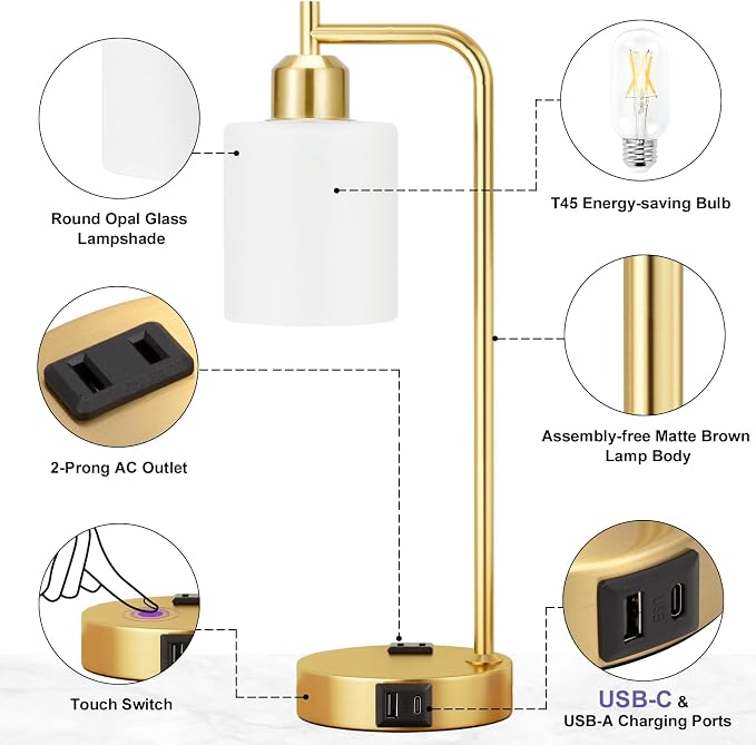Innqoo Industrial Gold Table Lamps - Image 3