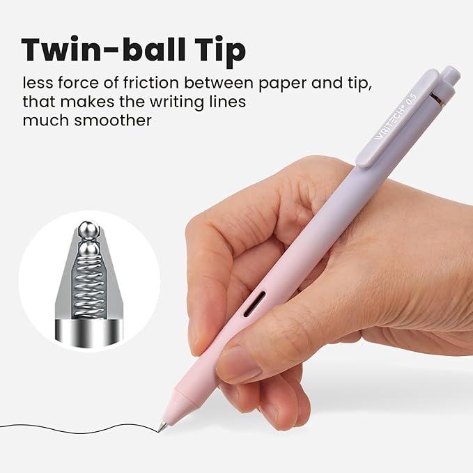 WRITECH Gel Pens Fine Point: 0.5mm Black Ink Retractable 4ct Smooth Writing No - Image 4