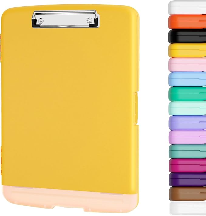 Piasoenc Clipboard with Storage, 8.5 x 11 Organization Box with Pen Holder and by Piasoenc