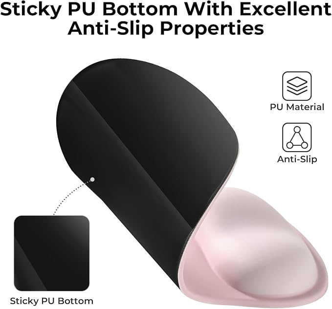 EooCoo Gel Wrist Rest Mouse Pad Ergonomic Middle Concave Design, Relieve Wrist - Image 6