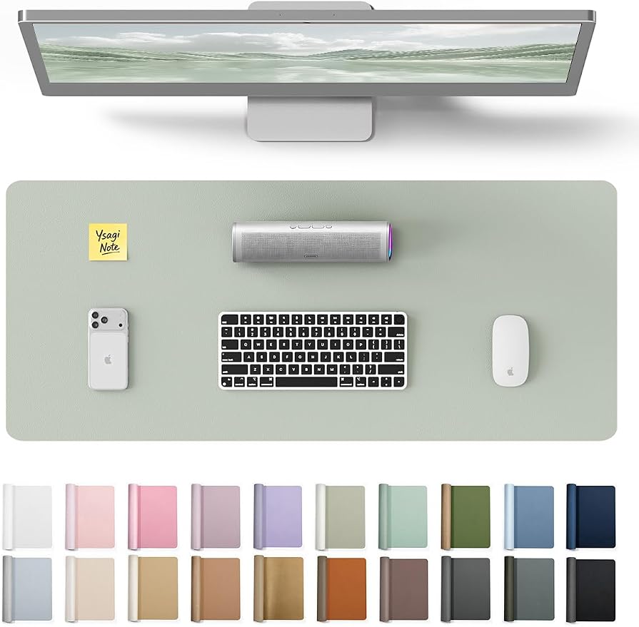 YSAGi Leather Desk Protector, Office Mat, Large Mouse Mat, Non-Slip PU Leather by YSAGi