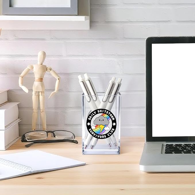 Daily Sh!tstorm Survivors Club Acrylic Cosmetic Pencil Pen Holder Cup, Funny - Image 4