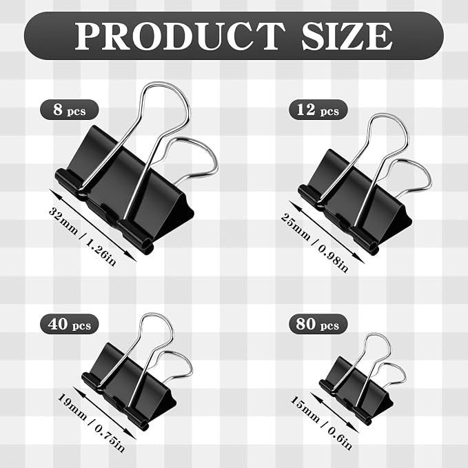 Binder Clips Paper Clamps Assorted Sizes 140 Count, 4 Sizes in One Pack - Image 2