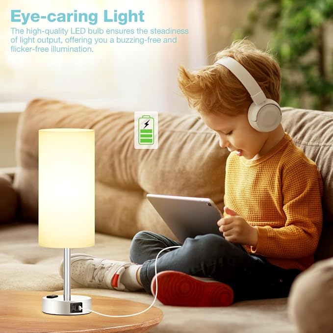 Fenmzee White Touch Bedroom Table Lamp - Image 4
